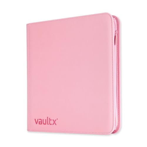 Vault X 12 Pocket Zip Binder, 480 Cards, Exo-Tec Material, 20 Side-Loading Pages (Pink) - Image 1
