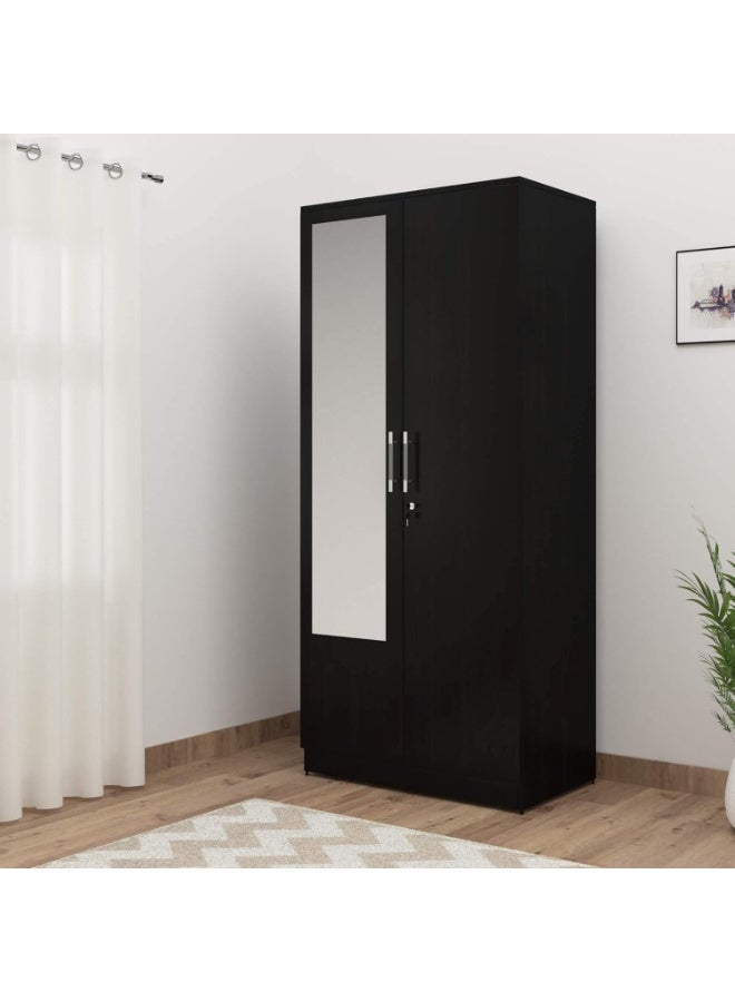 Spacewood Texas 2 Door Wardrobe (Woodpore Finish, Natural Wenge Brown) - Image 2