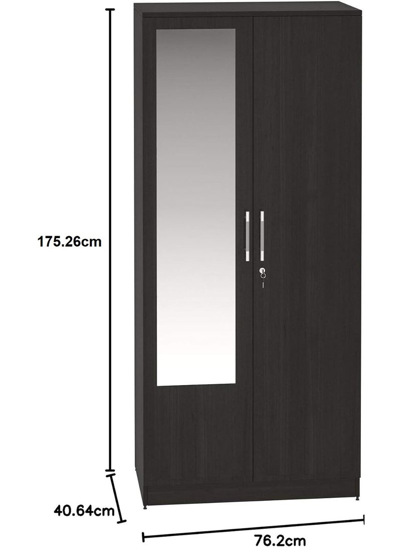Spacewood Texas 2 Door Wardrobe (Woodpore Finish, Natural Wenge Brown) - Image 3