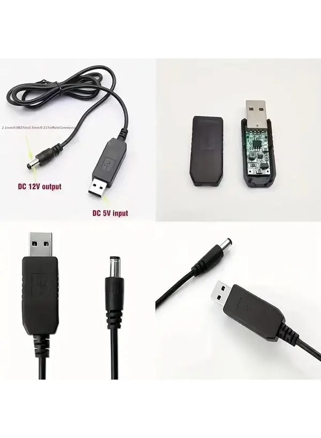 High Voltage USB To DC 12V Boost Converter Cable 5 5x2 1mm Power Adapter - Image 4