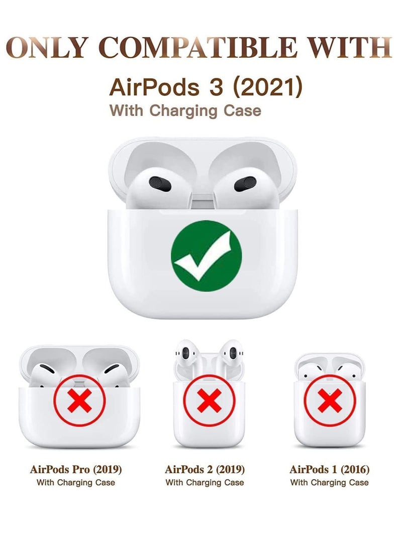 DUSALA AirPods 3rd Generation Case 2021 Leather Protective Case Skin Cover with Keychain and Lock for Apple Airpods 3 Case Women Men Green - Image 2