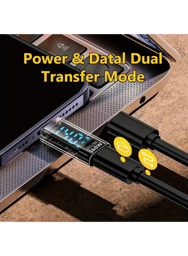 Black 140W USB C Adapter with Digital Display for MacBook Samsung Laptop - Image 5