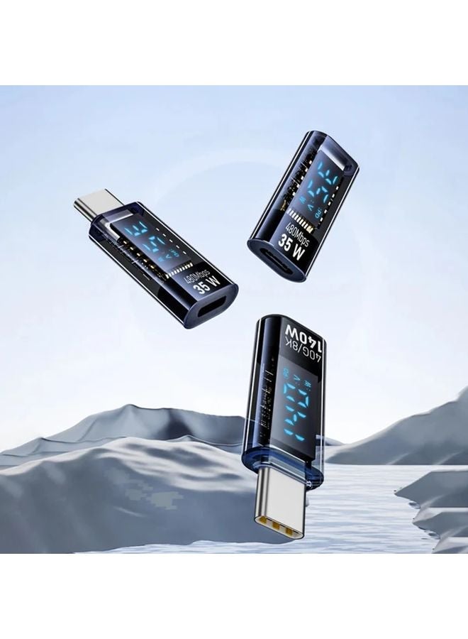 Black 140W USB C Adapter with Digital Display for MacBook Samsung Laptop - Image 4