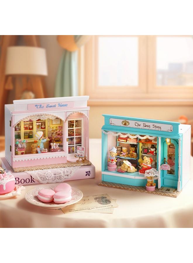 Bluejw Zhiqu House Diy House Candy House Bear Fairy Tale Creative Wood Food Play Shop Model Girl Gift - Image 2