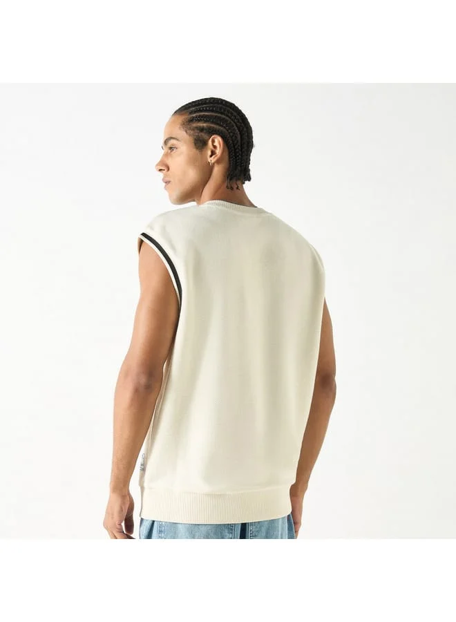 STARTER Starter Slogan Applique V-neck Sleeveless T-shirt