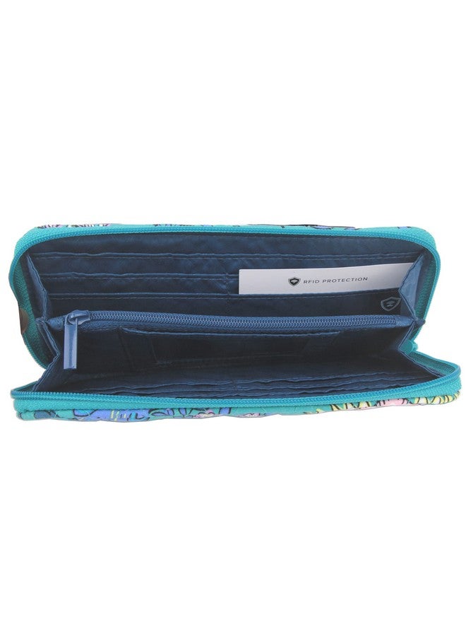 Vera Bradley Cotton Rfid Accordion Wristlet Peacock Garden - Image 3