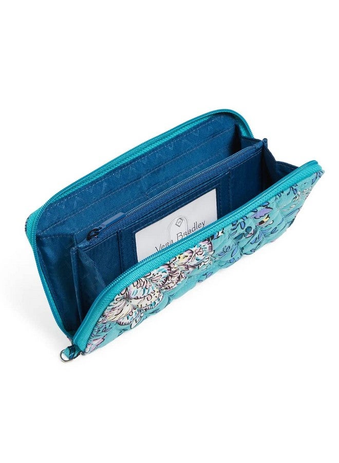 Vera Bradley Cotton Rfid Accordion Wristlet Peacock Garden - Image 5