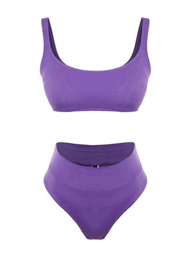 trendyol الأرجواني Bralet ارتفاع الخصر ارتفاع الساق بيكيني مجموعة TBESS22BT0010  - Image 3