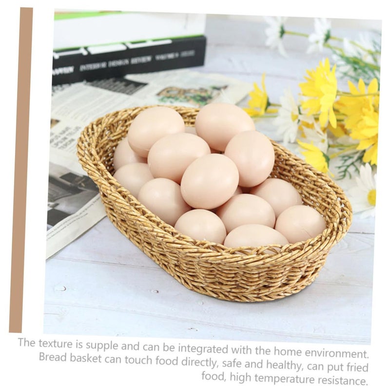 Natural Rattan Fruit Bowl Decorative Basket For Bread Snack Storage Home Decor - Image 3