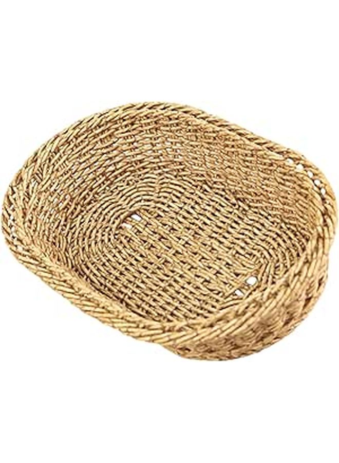 Natural Rattan Fruit Bowl Decorative Basket For Bread Snack Storage Home Decor - Image 1