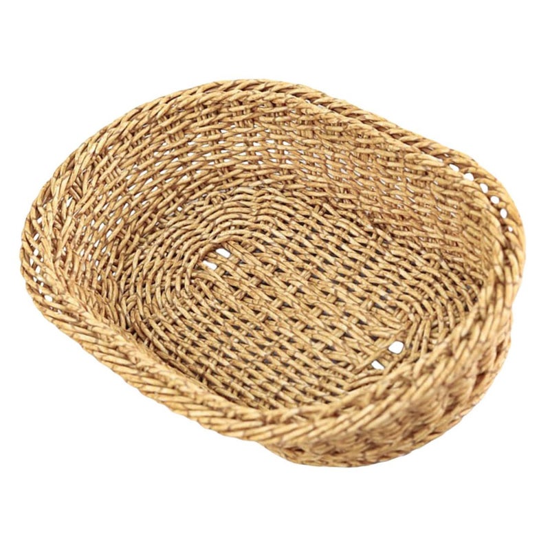 Natural Rattan Fruit Bowl Decorative Basket For Bread Snack Storage Home Decor - Image 2