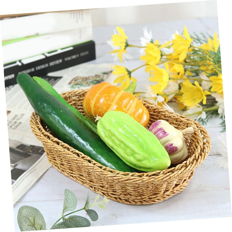 Natural Rattan Fruit Bowl Decorative Basket For Bread Snack Storage Home Decor - Image 4