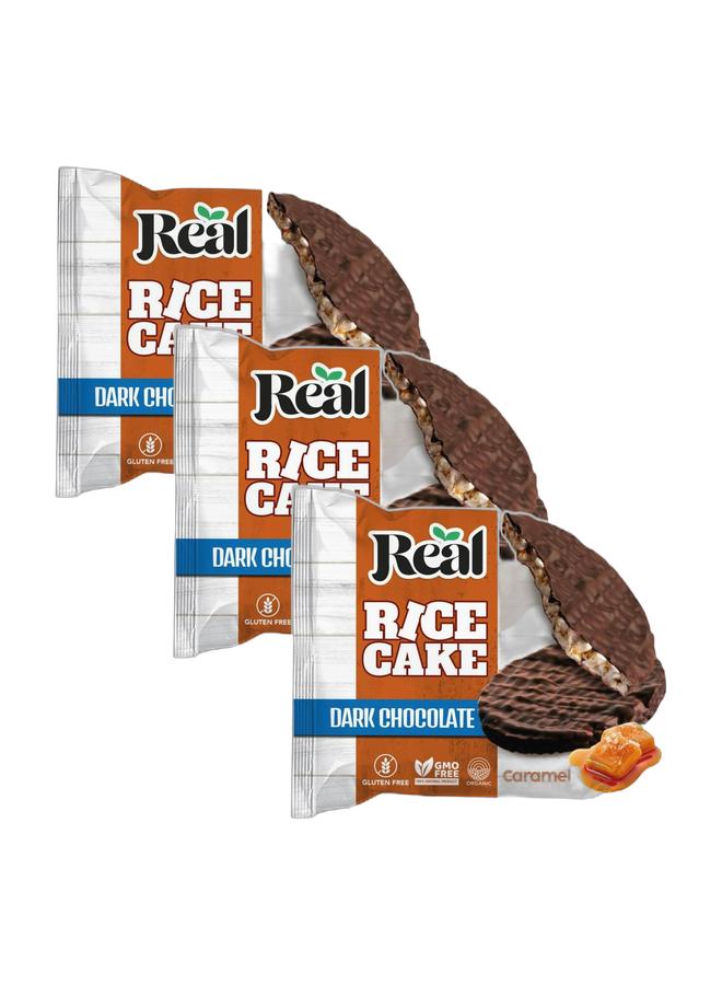 Real Rice Cake Dark Chocolate And Caramel - 15 grams (Pack of 3) - Image 1