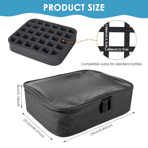 MAYCREATE® Nail Polish Organizer Bag Holds 30 Bottles (15ml/0.5 fl. oz) Portable Supplies Organizer Handbag for Manicure Tools, Portable Nail Supplies Kit Organizer Carrying Case, Black - Image 2