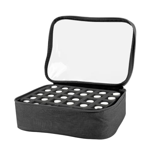 MAYCREATE® Nail Polish Organizer Bag Holds 30 Bottles (15ml/0.5 fl. oz) Portable Supplies Organizer Handbag for Manicure Tools, Portable Nail Supplies Kit Organizer Carrying Case, Black - Image 1