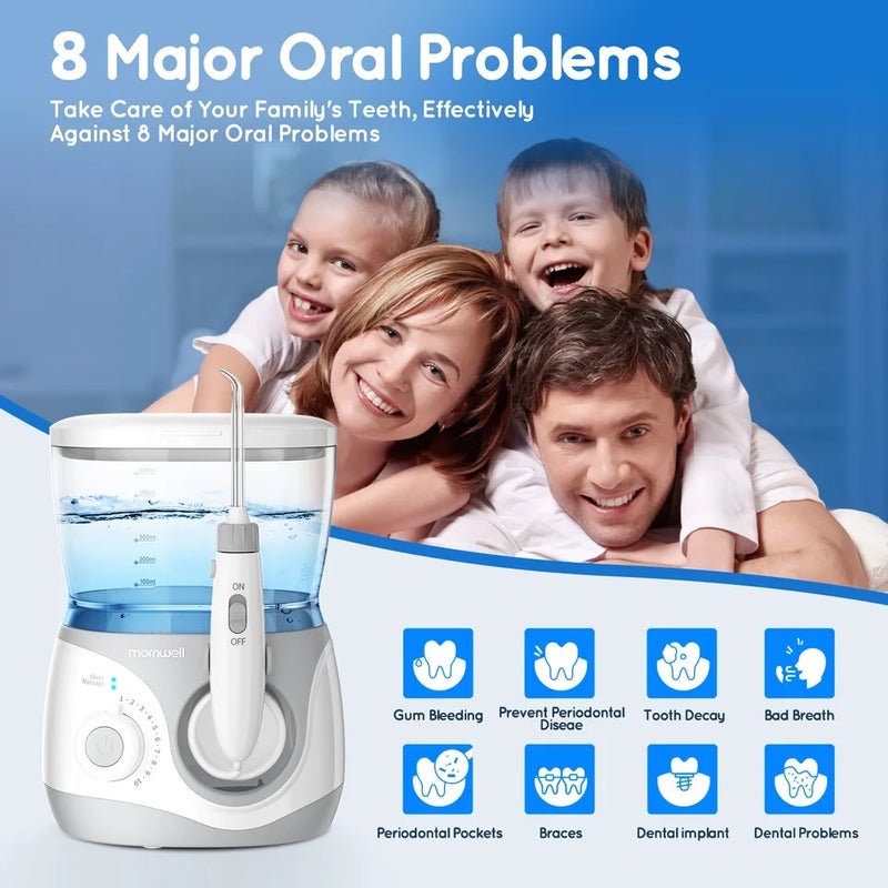Mornwell Water Flosser With 8 Nozzles 600ml High-volume Home Electric Oral Irrigator For Care Cleaning Teeth Effectively - Image 2
