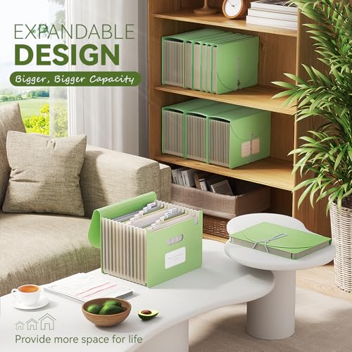 EcoStash Accordion File Organizer, 12-Pocket Wheat Straw Expanding File Folder, Portable Monthly Bill & Tax Receipt Organizer, Letter/A4 Size Document Holder with Colorful Tabs-Grass Green - Image 4