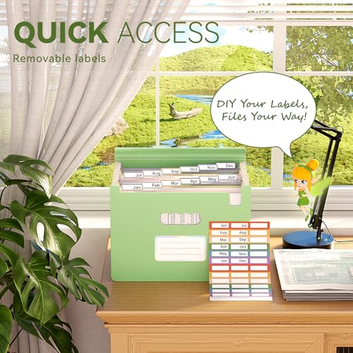 EcoStash Accordion File Organizer, 12-Pocket Wheat Straw Expanding File Folder, Portable Monthly Bill & Tax Receipt Organizer, Letter/A4 Size Document Holder with Colorful Tabs-Grass Green - Image 3
