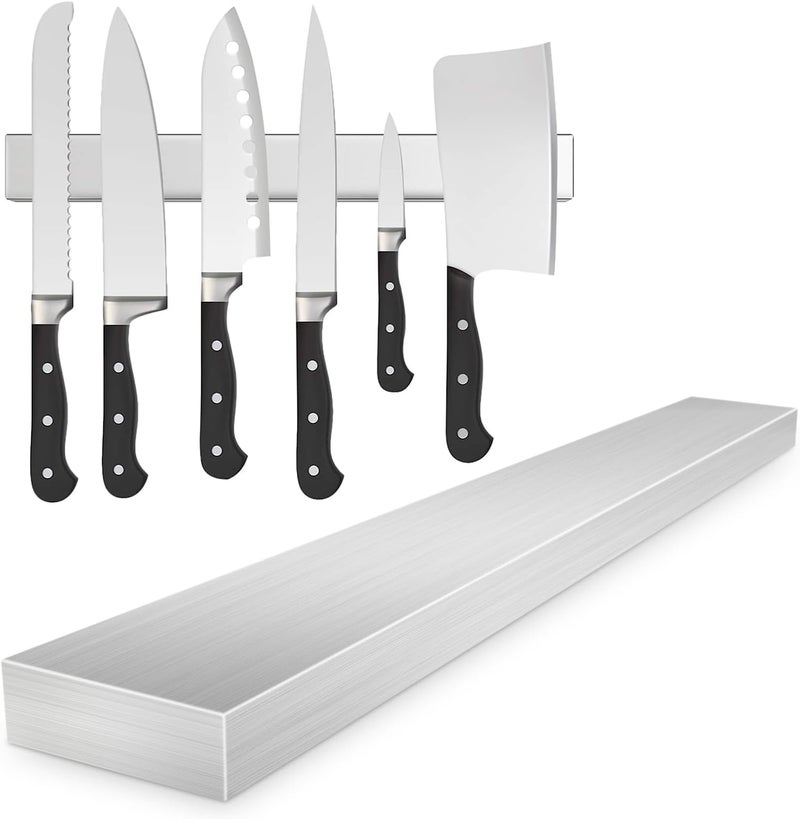 MEDALLIX 16 Inch Stainless Steel Magnetic Knife Holder for Wall, Heavy-Duty Knife Bar Strip with Powerful Magnet, Kitchen Utensil Organizer Rack for Knives, Tools, Refrigerator or Wall Mount - Image 4