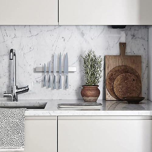 MEDALLIX 16 Inch Stainless Steel Magnetic Knife Holder for Wall, Heavy-Duty Knife Bar Strip with Powerful Magnet, Kitchen Utensil Organizer Rack for Knives, Tools, Refrigerator or Wall Mount - Image 5