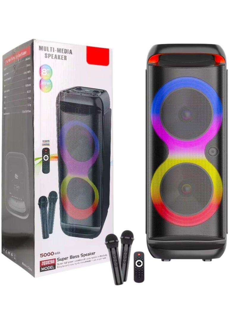 singe Portable 8-Inch Dual Horn Bluetooth Speaker with Microphone and Remote Control, Model ZQS8288 - Image 1