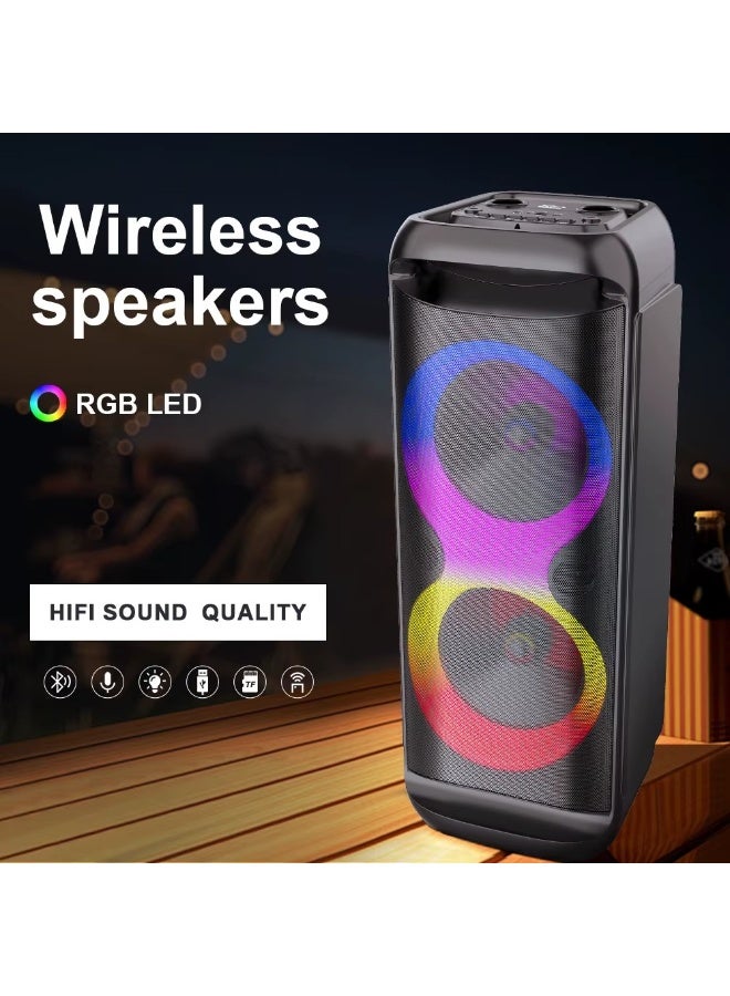 singe Portable 8-Inch Dual Horn Bluetooth Speaker with Microphone and Remote Control, Model ZQS8288 - Image 4