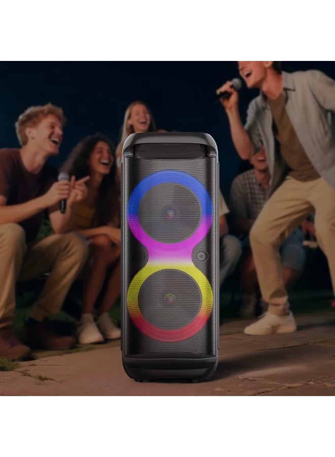 singe Portable 8-Inch Dual Horn Bluetooth Speaker with Microphone and Remote Control, Model ZQS8288 - Image 3