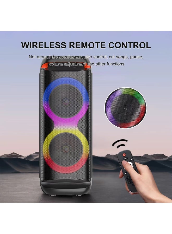 singe Portable 8-Inch Dual Horn Bluetooth Speaker with Microphone and Remote Control, Model ZQS8288 - Image 2