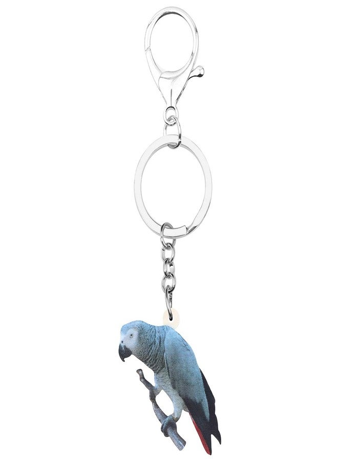 DUOWEI African Grey Parrot Keychain Acrylic Cute Bird Keyring Wallet Decoration for Women Girl Charm Gift (Grey) - Image 4