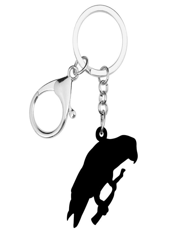 DUOWEI African Grey Parrot Keychain Acrylic Cute Bird Keyring Wallet Decoration for Women Girl Charm Gift (Grey) - Image 5