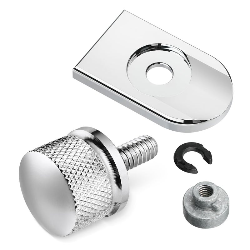 Amazicha Chrome Stainless Steel Seat Bolt Nut Tab Screw Mount Knob Cover Compatible for Harley Davidson Sportster Softail Touring Dyna 19972025