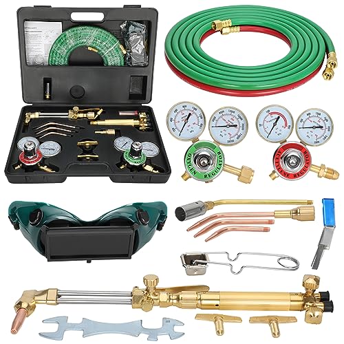 Znnam Upgraded Oxygen and Acetylene Gas Torch and Welding Kit Portable Cutting Torch Kit 17-Piece Oxygen Acetylene Torch Kit with 3 Rods and 1 Cutting Nozzle Heavy Duty Oxygen and Acetylene Torch Kit - Image 1