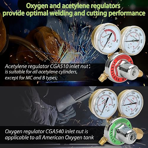 Znnam Upgraded Oxygen and Acetylene Gas Torch and Welding Kit Portable Cutting Torch Kit 17-Piece Oxygen Acetylene Torch Kit with 3 Rods and 1 Cutting Nozzle Heavy Duty Oxygen and Acetylene Torch Kit - Image 3