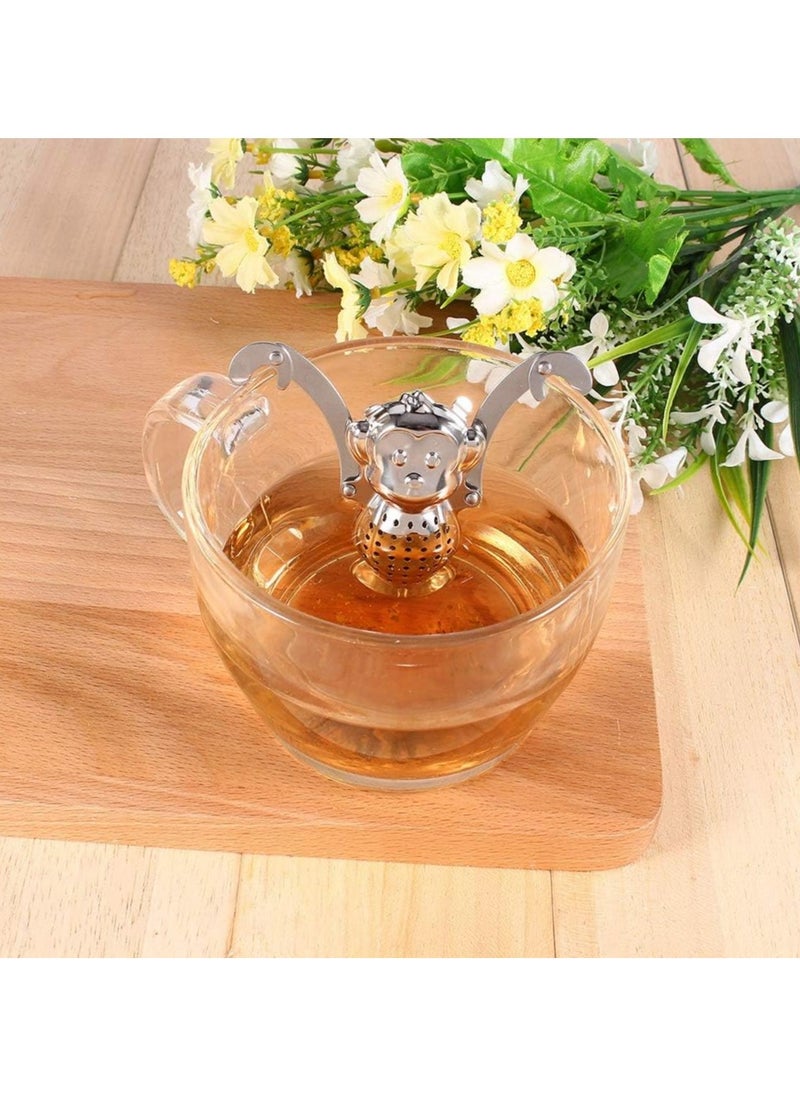 Oasisgalore - 2 Pcs Monkey Stainless Steel Loose Leaf Tea Infuser for Herbs and Spices - Image 1