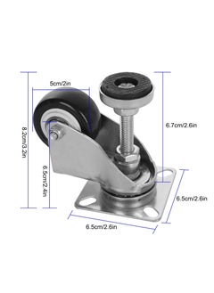 KASTWAVE Swivel Leveling Castors, 4 Pcs Leveling Machine Caster, 50mm Retractable Wheels for Industrial Use, Workbenches, Trolleys, and More (Capacity 66kg)  - Image 2