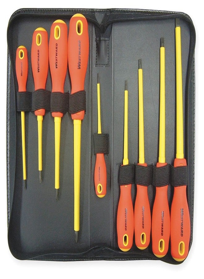 Westward 1YXN6 Insulated Combo Screwdriver Set, 9 Pc - Image 1