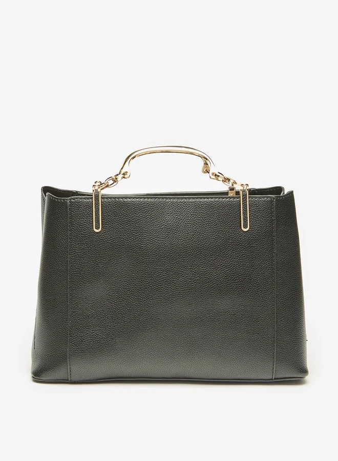 Flora Bella By Shoexpress Solid Tote Bag with Handles and Strap
