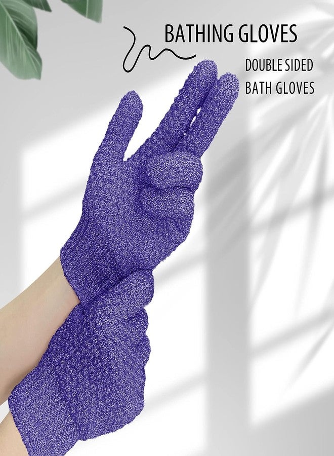 Evridwear Exfoliating Gloves for Shower, 100% Nylon Thick Soft Medium Heavy Bathing Gloves Dead Skin Remover Body Scrubber Smooth Skin with Hang Loop, Purple - Image 5