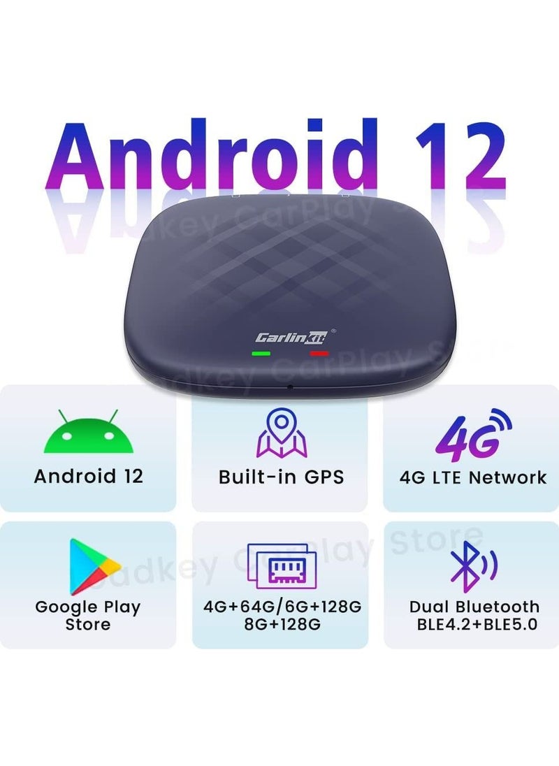 Carlinkit - Carlinkit Android 13 CarPlay Ai Box, 8GB+128GB, Ultra Series with Powerful Qualcomm Octa-core, supports Android Auto CarPlay & Google Play, Only For Factory Wired CarPlay Cars - Image 1