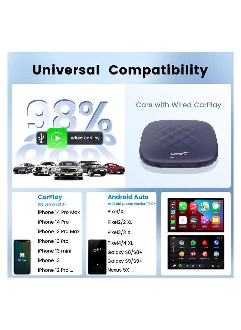 Carlinkit - Carlinkit Android 13 CarPlay Ai Box, 8GB+128GB, Ultra Series with Powerful Qualcomm Octa-core, supports Android Auto CarPlay & Google Play, Only For Factory Wired CarPlay Cars - Image 1
