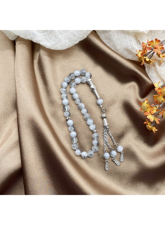 NIBEMINENT 33 Muslim Prayer Beads Gray/8mm