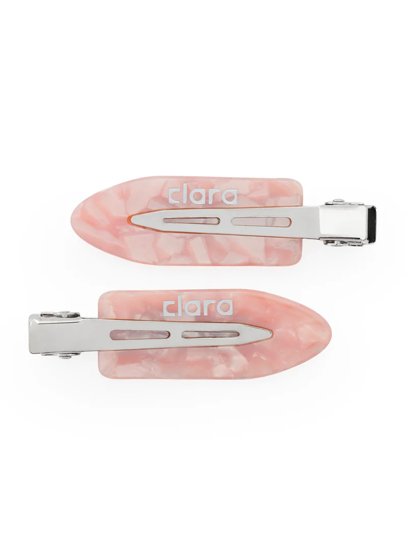 CLARA Clara Hair Clips Set (Pink) – Strong Hold Styling Clips for All Hair Types – Non-Slip Durable Design