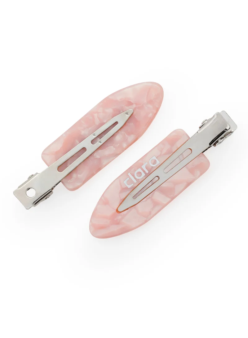 CLARA Clara Hair Clips Set (Pink) – Strong Hold Styling Clips for All Hair Types – Non-Slip Durable Design
