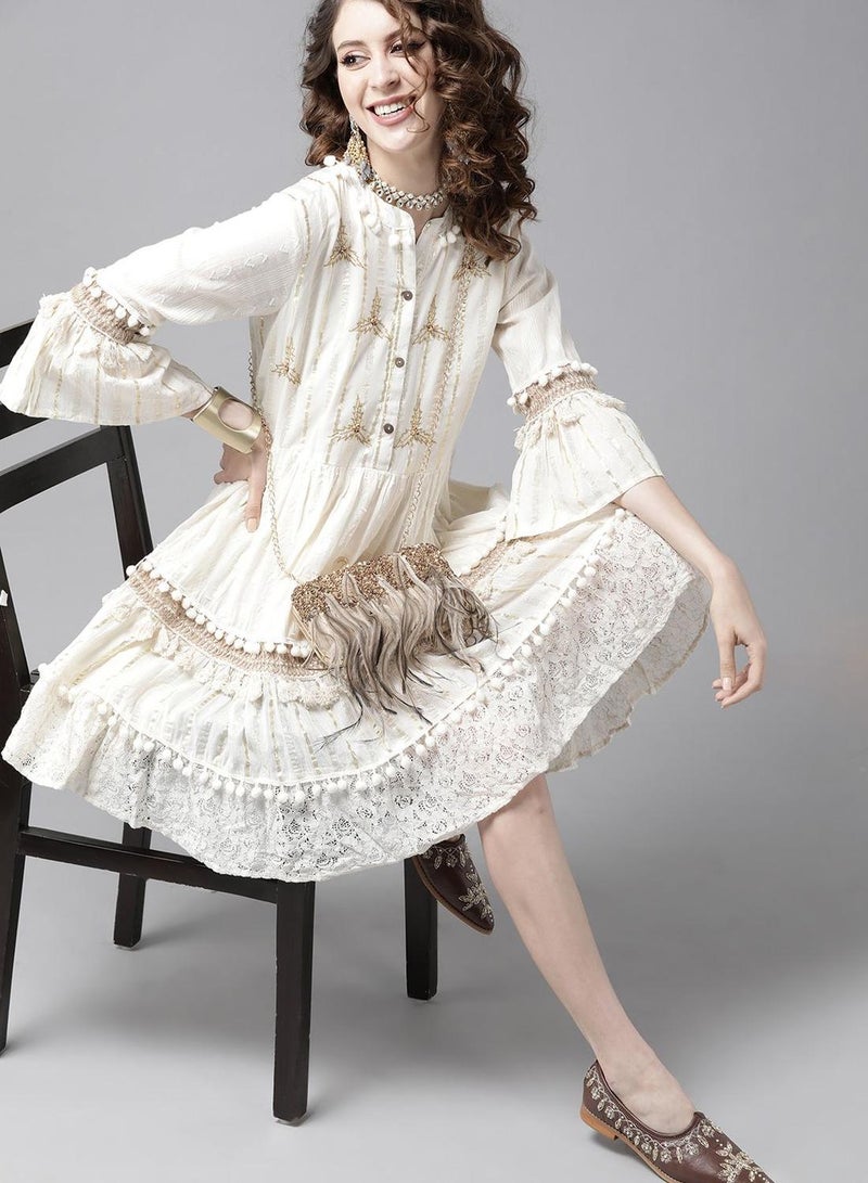 ISHIN Tiered Lace Dress  - Image 1
