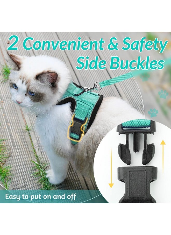 Rabbitgoo rabbitgoo Cat Harness and Leash for Walking, Escape Proof Soft Adjustable Vest Harnesses for Cats, Easy Control Breathable Reflective Strips Jacket, Emerald, XXS  - Image 5