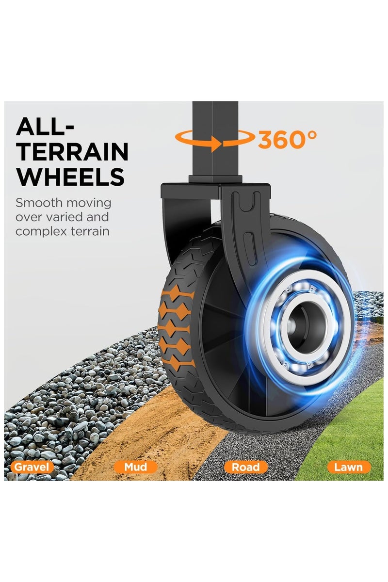 Heavy-Duty Collapsible Wagon Cart, Foldable Utility Cart with Extra Large Capacity and Drink Holders for Shopping, Camping, Grocery, Sports - Image 4