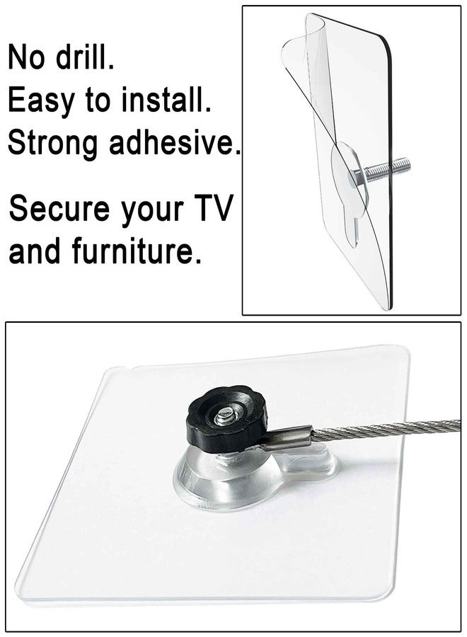 Omypuehen 18 inches Stainless Steel Furniture Straps for Baby Proofing, No-Drill Furniture Anchors Earthquake Straps, Prevent Falling and Anti Tip TV Safety Straps, 6 Pcs - Image 4