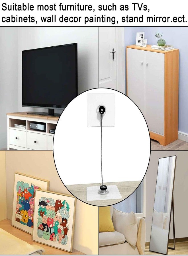 Omypuehen 18 inches Stainless Steel Furniture Straps for Baby Proofing, No-Drill Furniture Anchors Earthquake Straps, Prevent Falling and Anti Tip TV Safety Straps, 6 Pcs - Image 5