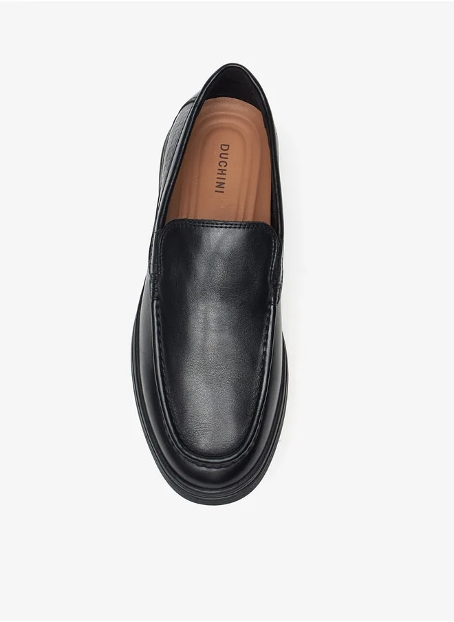 DUCHINI Men's Solid Slip-On Loafers