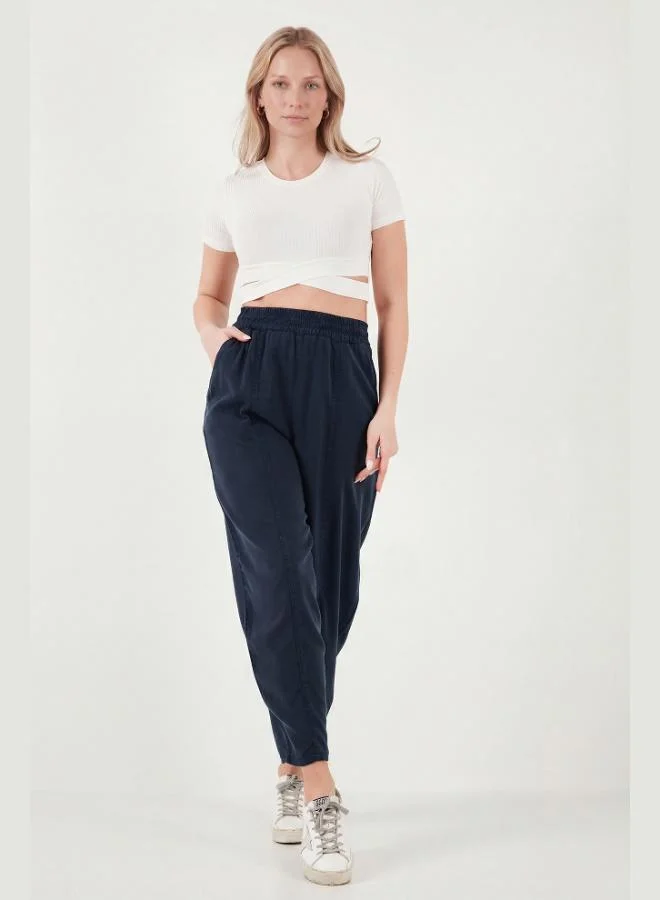 ليلا Lela Relaxed Fit High Waist Tapered Leg Trousers Women's Pants 668YP5456